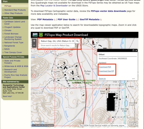 Printing Full Size USGS Or USFS - Usfs Fstopo Map Viewer 600x538